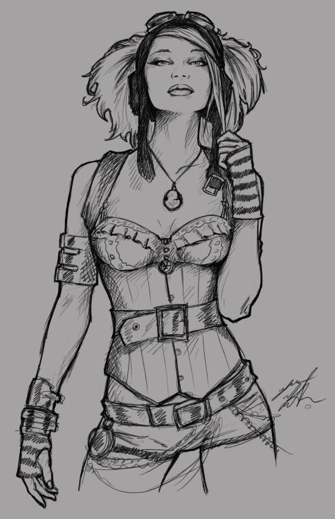 falksmash:  Steamgirl Rin sketch.