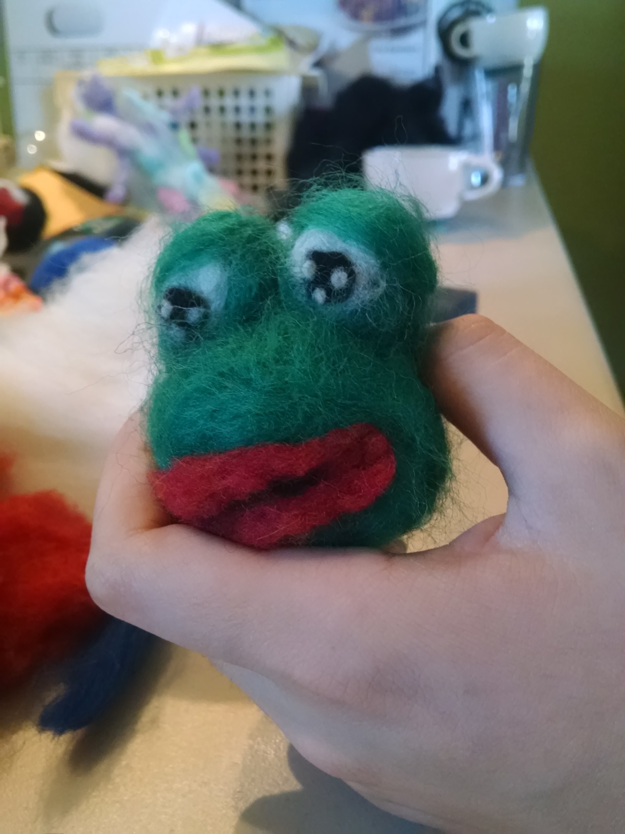 pepe-leaker:  handmade felt pepe heâ€™s felt too much 