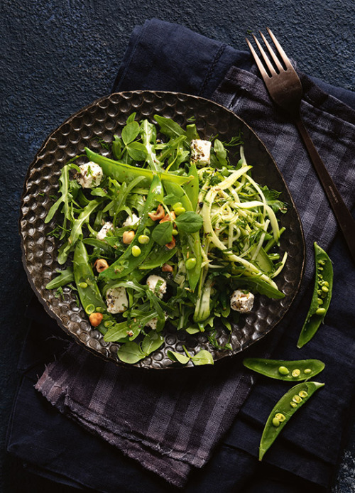 The perfect salad, with all the greens! Sugar Snap Peas, Mint & Hazelnut Salad