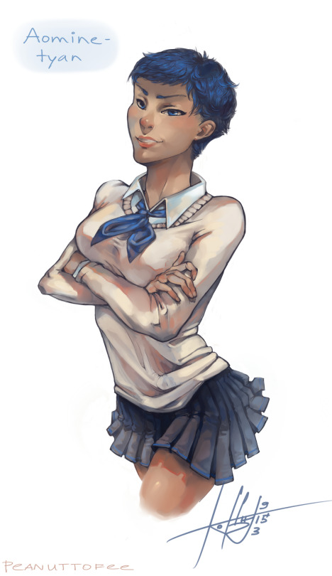 fem!Aomine. btw, I wanna make series of pictures fem!GoM, but I'm not sure that I can
