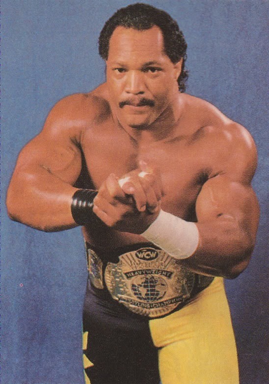 shitloadsofwrestling:
“WCW World Heavyweight Champion Ron Simmons [1992]
Though it wasn’t the original plan, in 1992, Ron Simmons made professional wrestling history as he became the first ever black World Heavyweight Champion. Simmons defeated the...