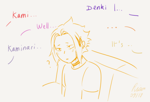 risartblog:Extremely self indulgent thing about how everyone has a huge crush on Kaminari Denki, bc 