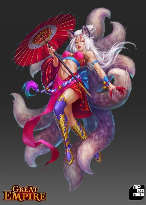 Daji, The nine-tailed fox  Kaines Elandewww.artstation.com/artwork/0n2E8K 