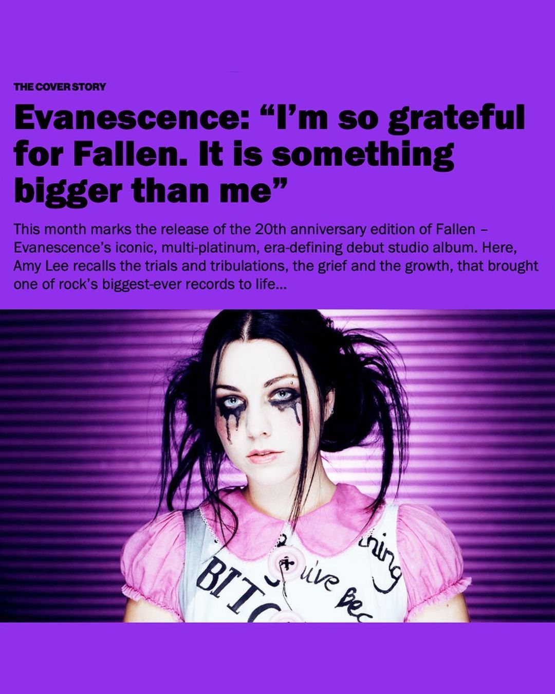 Evanescence: “I'm so grateful for Fallen. It is something…