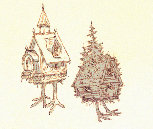 batlesbo:guldentusks:Been a while since I put up any sketches here!!little baba yaga housies yay<