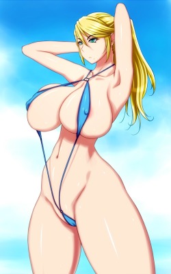 love-goddess-samus-san:  “swiftstar-roleplay now that you are on my kingdom, you should get more confortable, this is a new kingdom after all” my zero suit became a bikini