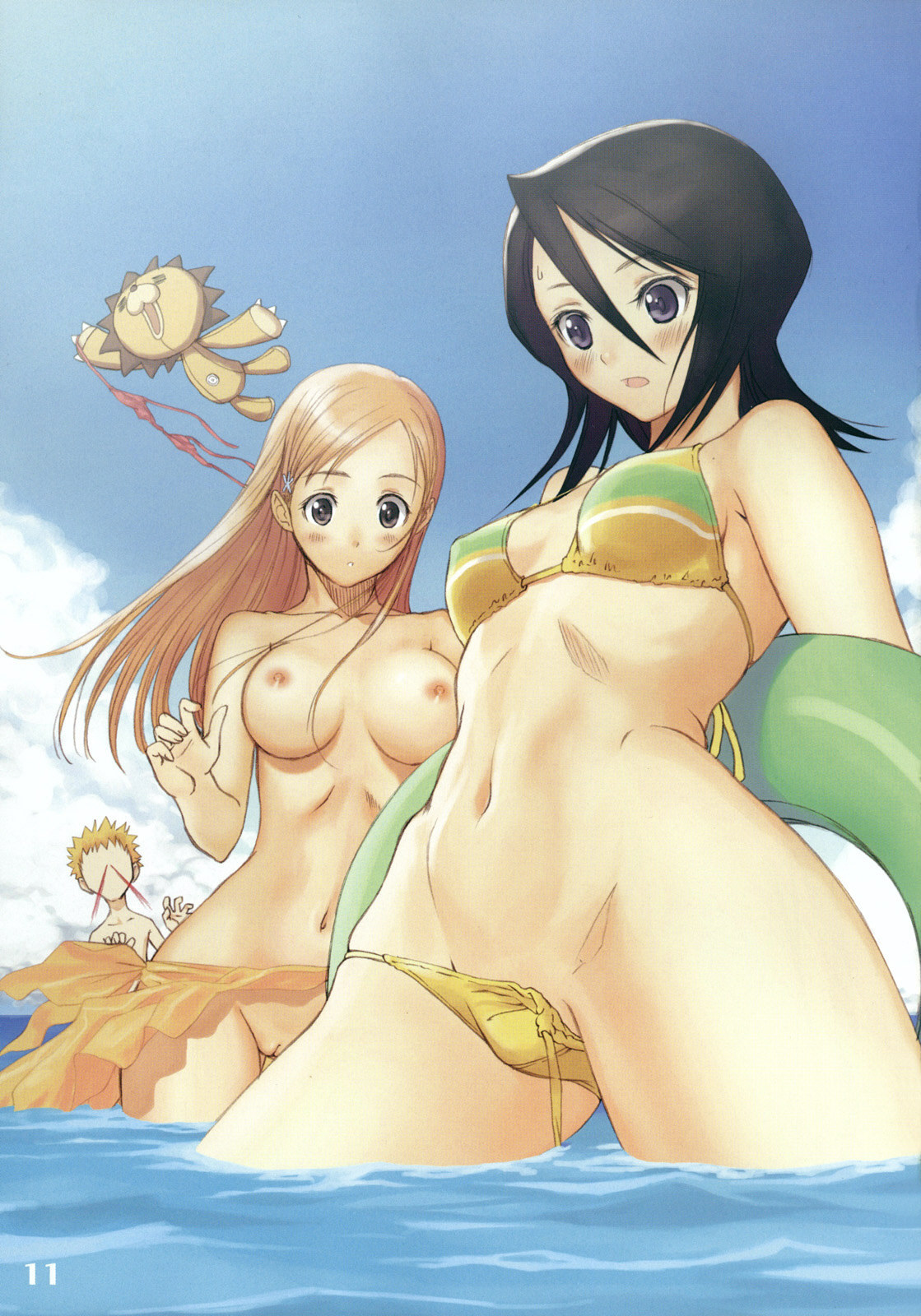 yoshicko-uncensored-hentai:  Swimsuit + Yuri Reqest :inoue orihime, kon, kuchiki