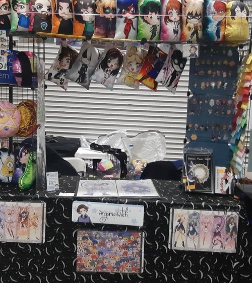My booth start of Friday, sold out of many of the pillows and some charms. I feel bad for those that
