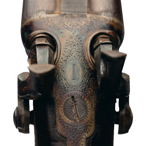 peashooter85:A pair of sequentially numbered howdah double barrel hunting pistols produced by Henry 