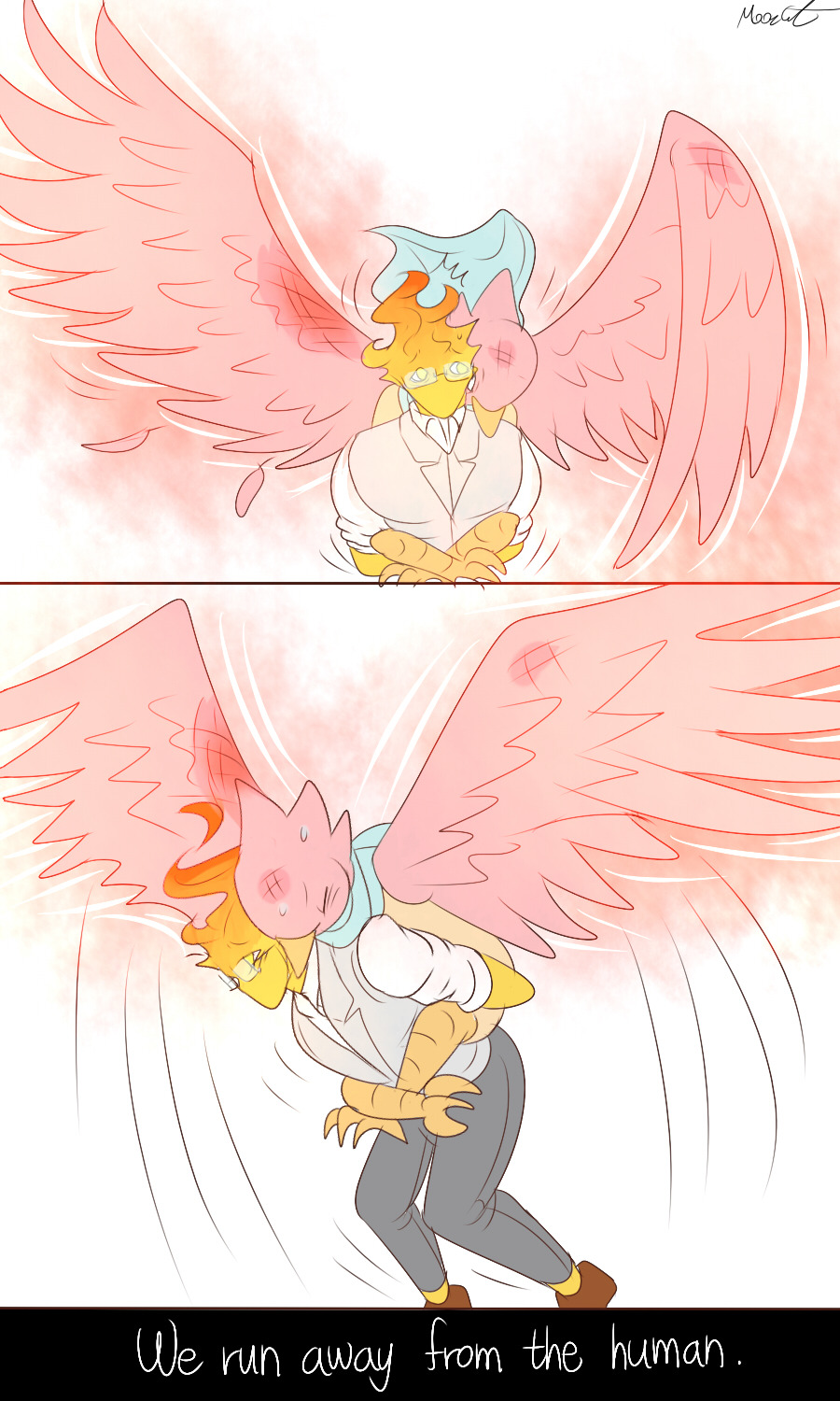 mooncatyao:  [Fire &amp; Red bird-7] Grillby &amp; little SansProofreader: