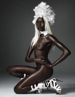 Crystal-Black-Babes:   Ajak Deng – Nude Black Fashion Model – Sexy Black Beauty