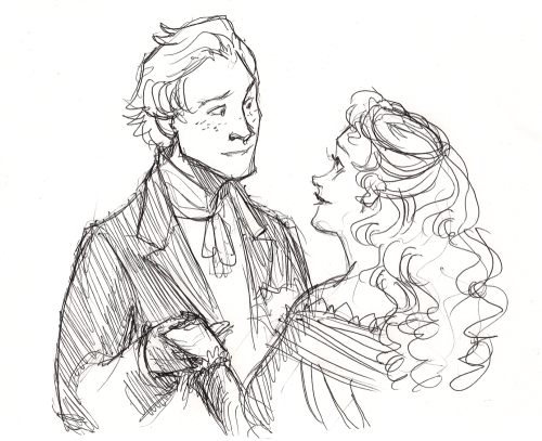 rumpelstiltskinned: Quick ballpoint doodle of Marius and Cosette