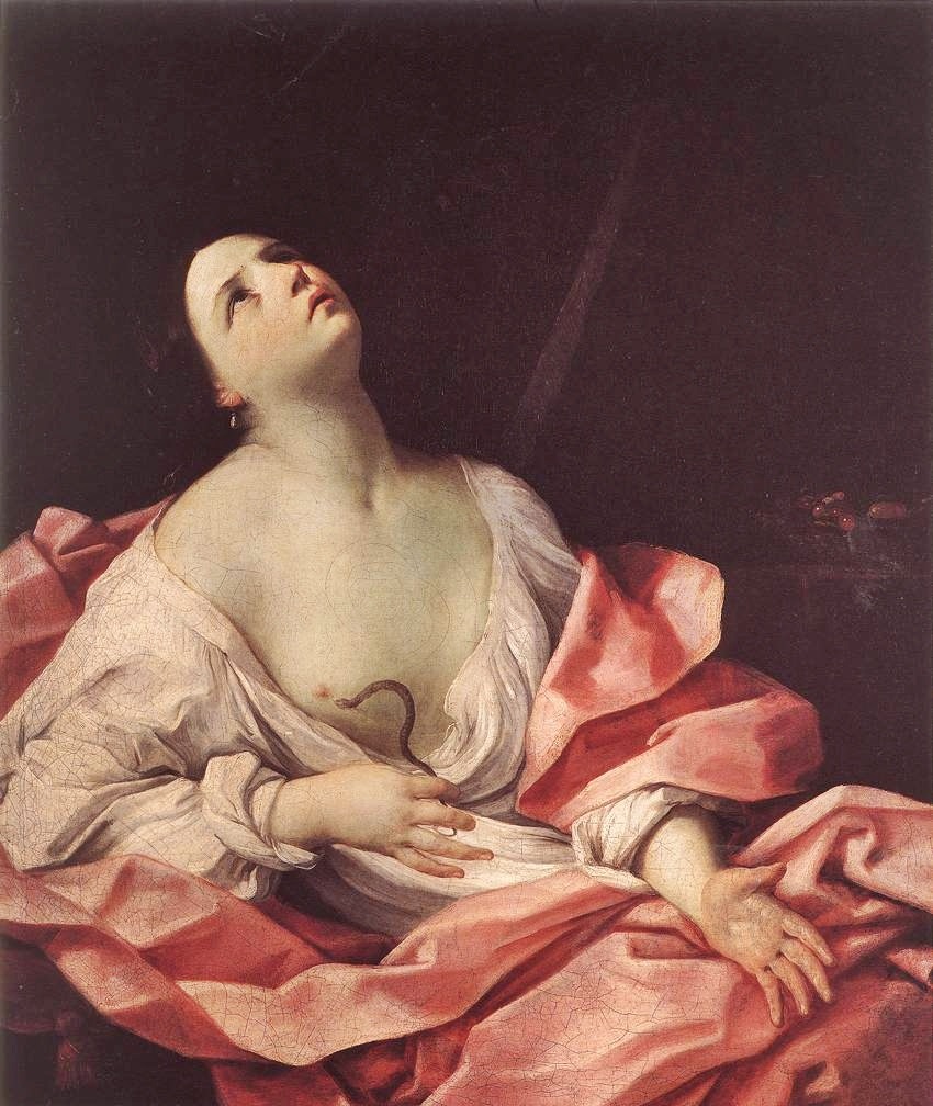 Guido Reni (Calvenzano 1575 - Bologna 1642); Cleopatra with the Asp, c. 1630; oil