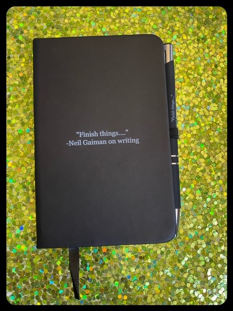 New item! Neil&rsquo;s writer advice quote on the cover of a beautiful soft matte finish pocket-