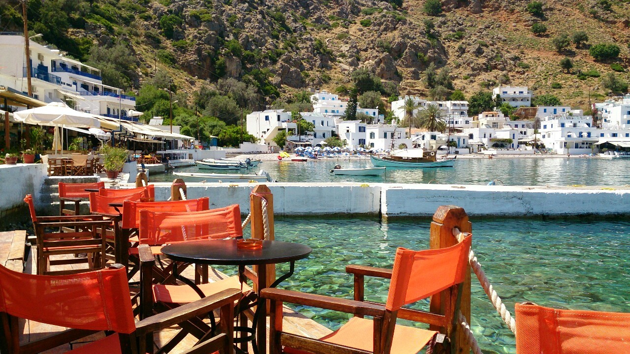 Loutro, Crete.  Only accessible by boat or foot via a slightly treacherous E4 coastal