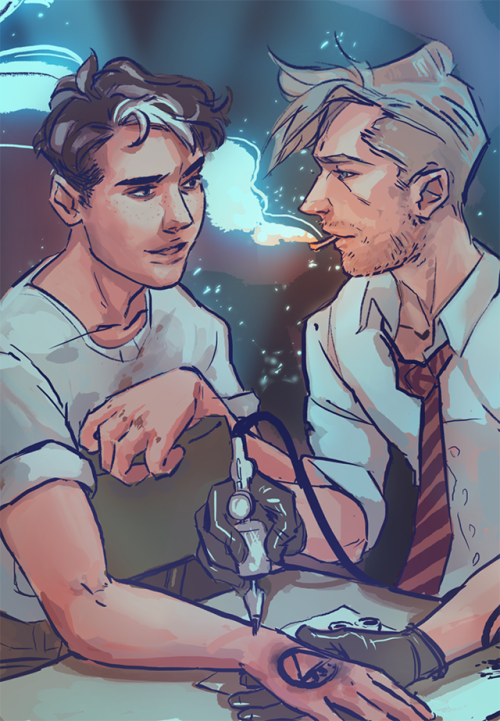 matching tattoos!!jason todd and john constantine commission for...