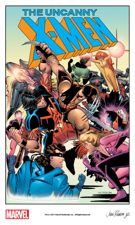 themarvelproject: Uncanny X-Men #193 cover art by John Romita, Jr. and Dan Green remastered by Marve