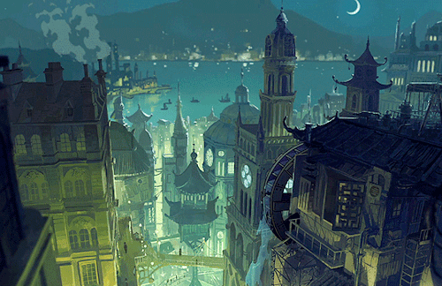 Steampunk Cityscapes InLOVE, DEATH & ROBOTS | 1x08 Good Hunting