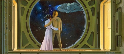 Some of Ralph McQuarrie’s concept (and matte) art for the closing scenes of THE EMPIRE STRIKES BACK