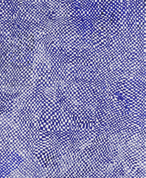  Harmony Korine, Blue Checker, 2014. Oil on canvas. 