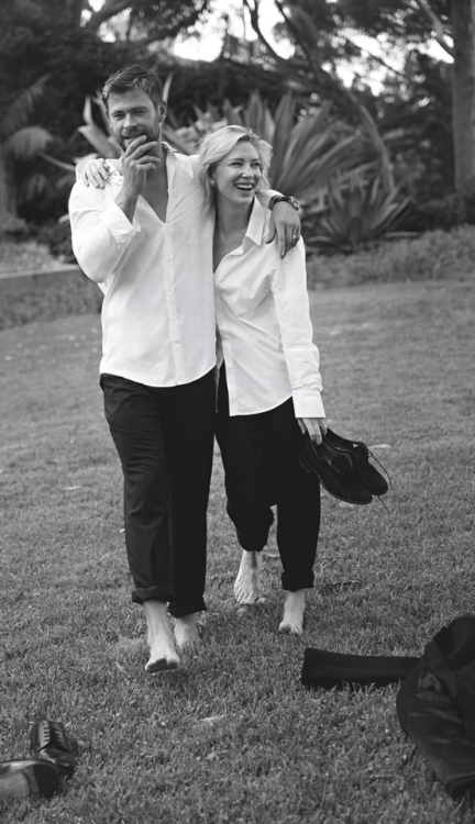 edenliaothewomb:Cate Blanchett and Chris Hemsworth, photographed by Will Davidson for Vogue Australi