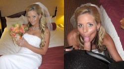 weddingdayerotica:  hotbride:  Hot bride - Brides having sex in wedding dresses, gowns, veils and rings.  .