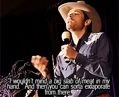 jensenacklesmishacollins:  One version: “I don’t want a stick of jerky but I’d