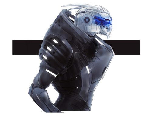 salmonportfolio:Color practicing with Garrus that just went too far
