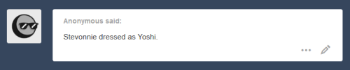 nebulajam:  discount-supervillain:  yoshi wins   Thank you. I was thinking yoshi when i saw that scene   cutie stevonnie <3