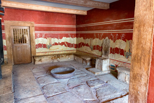 Seat of power.The “throne room” at the Palace of Knossos, Crete 2018.