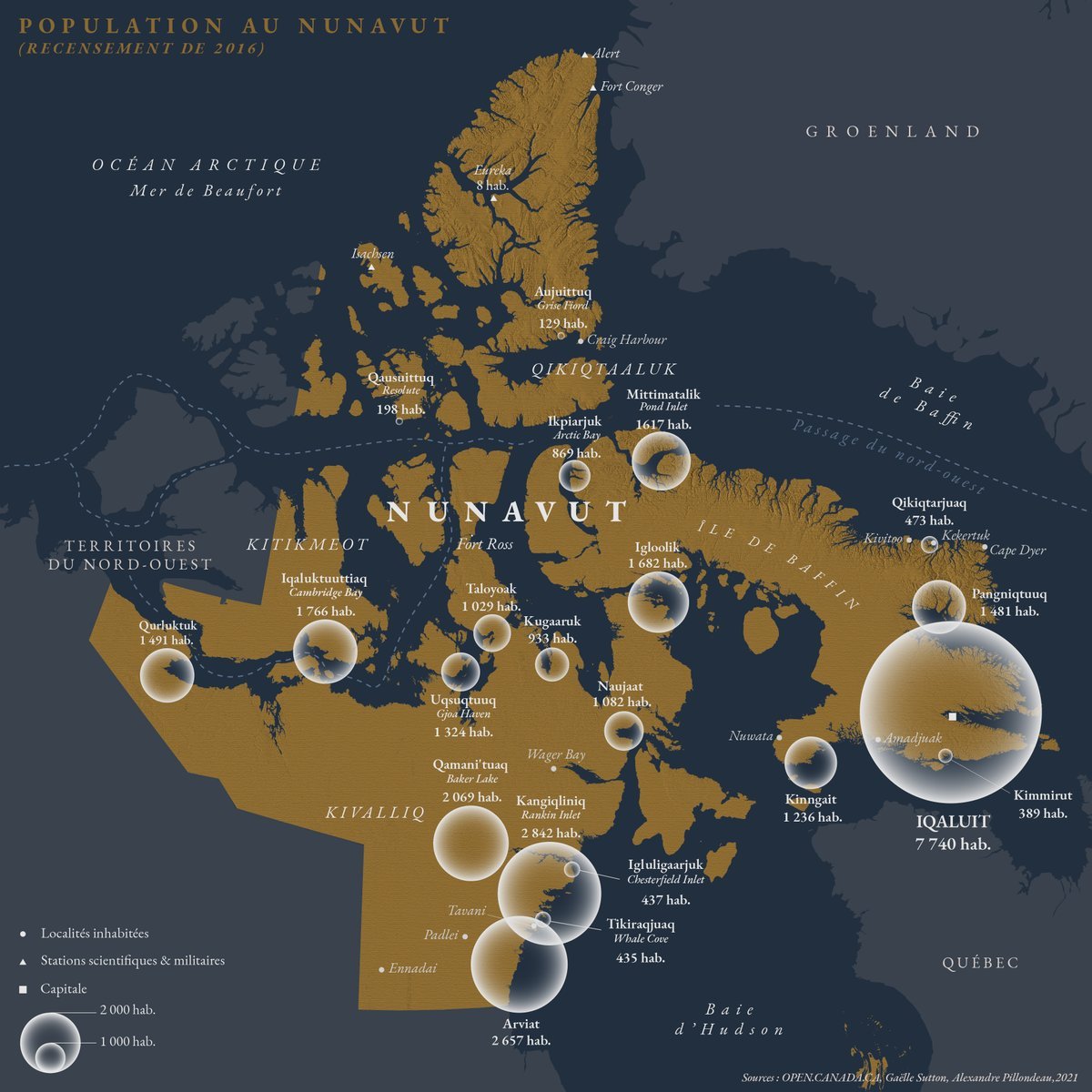 Population map of Nunavut. by Alex_p178 via... Maps on the Web