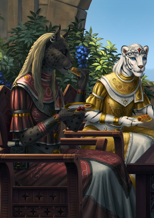 Full detailed illustration for whitefang_greytail Thank you so much! &lt;3Khajiits again gathered t