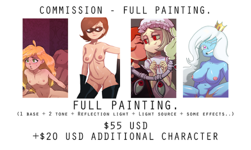 g3mhoock3r2: Commission board renewal.  Full paintings.$55 USD+$20 USD Additional character.—&