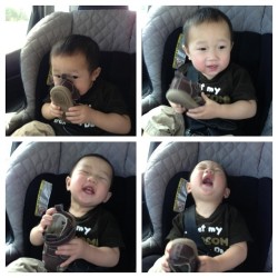 luanlegacy:  tronglegacy:  Baby Aiden and his stinky shoes.  this is adorable! xD  Awwww hehehe what a cute baby :)