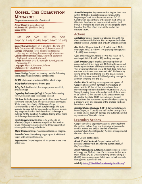 5theditionhomebrewing: Warlock Patron: Gospel, Bass.EXE, some spells and some invocations. I was a h