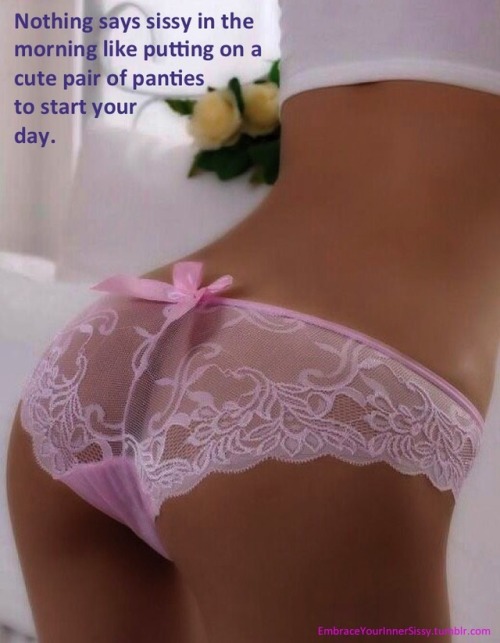 sissyteritoo: supersissyconnie:  Totally agree!   Cute pink panties and bow. Always look good on a nice tan butt😍😍😍 