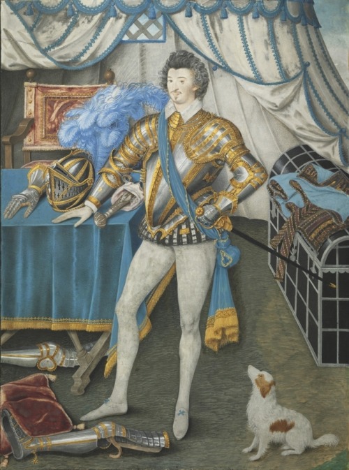 history-of-fashion:ab. 1590-1593 Nicholas Hilliard - Portrait of Sir Anthony Mildmay, Knight of Apet