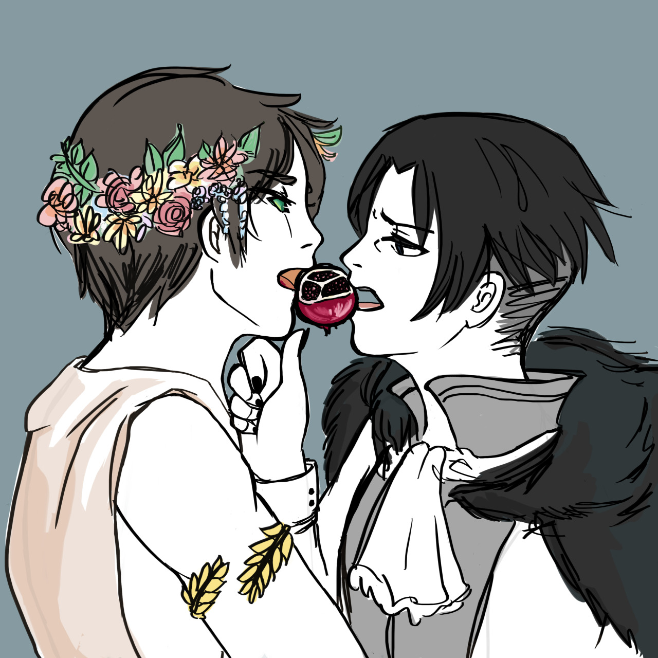 debberbutts:  Mythology: Persephone &amp; HadesUnfinished bc my computer died