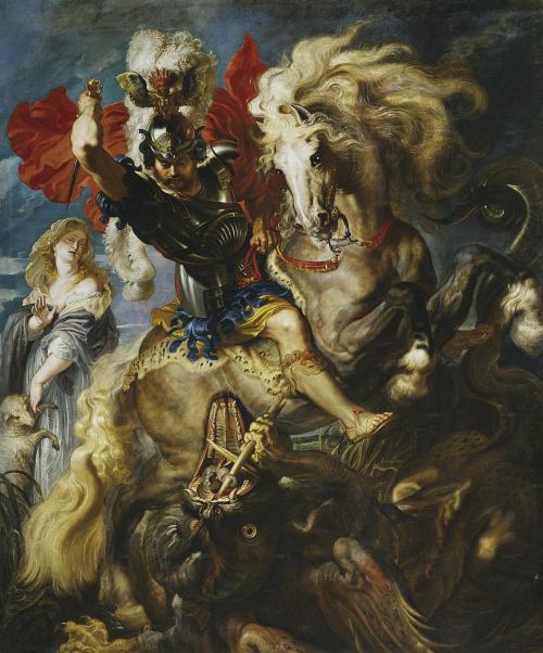 artandopinion:Saint George and the Dragoncirca 1605 - 1607Peter Paul Rubens(Work & detail)