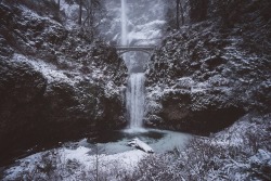 extraordinaryearth: Multnomah Falls, United States I missed it when the Multnomah Falls froze 2 years ago, so I was very excited about this winter storm that was going to hit us. That was until this morning when I woke up feeling really, really sick.