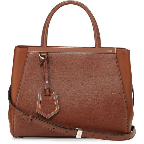 Fendi 2Jours Petite Tote Bag (see more cognac leather handbags)