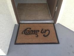 downrabbitholes:  Clever doormat stencil