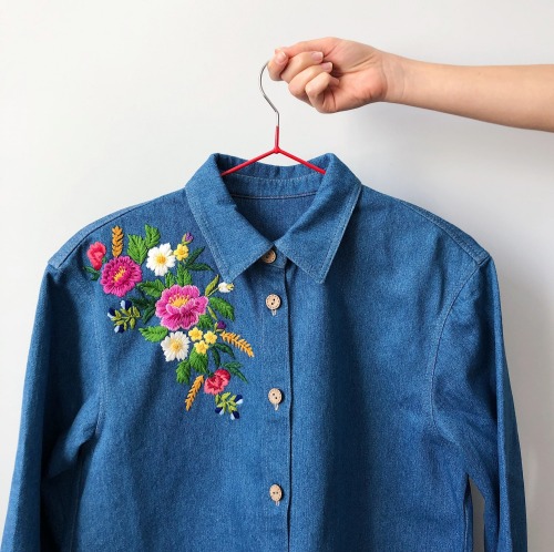 sosuperawesome:Embroidered Shirts / HatsKazkova Embroidery on Etsy