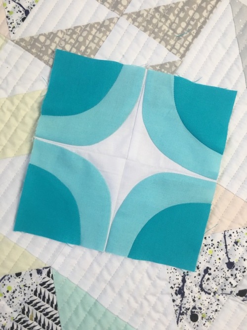 #oursongquilt: I made the star block, above (with improv curved piecing), to participate in a new pr