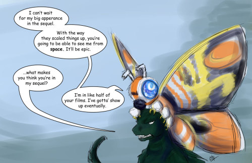 greyliliy:Vote Mothra for the sequel.Godzilla vs Mothra go!