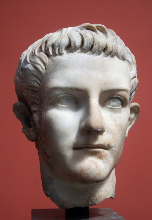 myglyptothek:  Portrait of emperor Caligula with traces of paint. 37-41 AD. Marble. Ny Carlsber