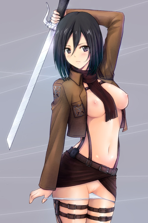 besthentaipictures:  Girls I love set for 300 followers.  First up is Mikasa Ackerman