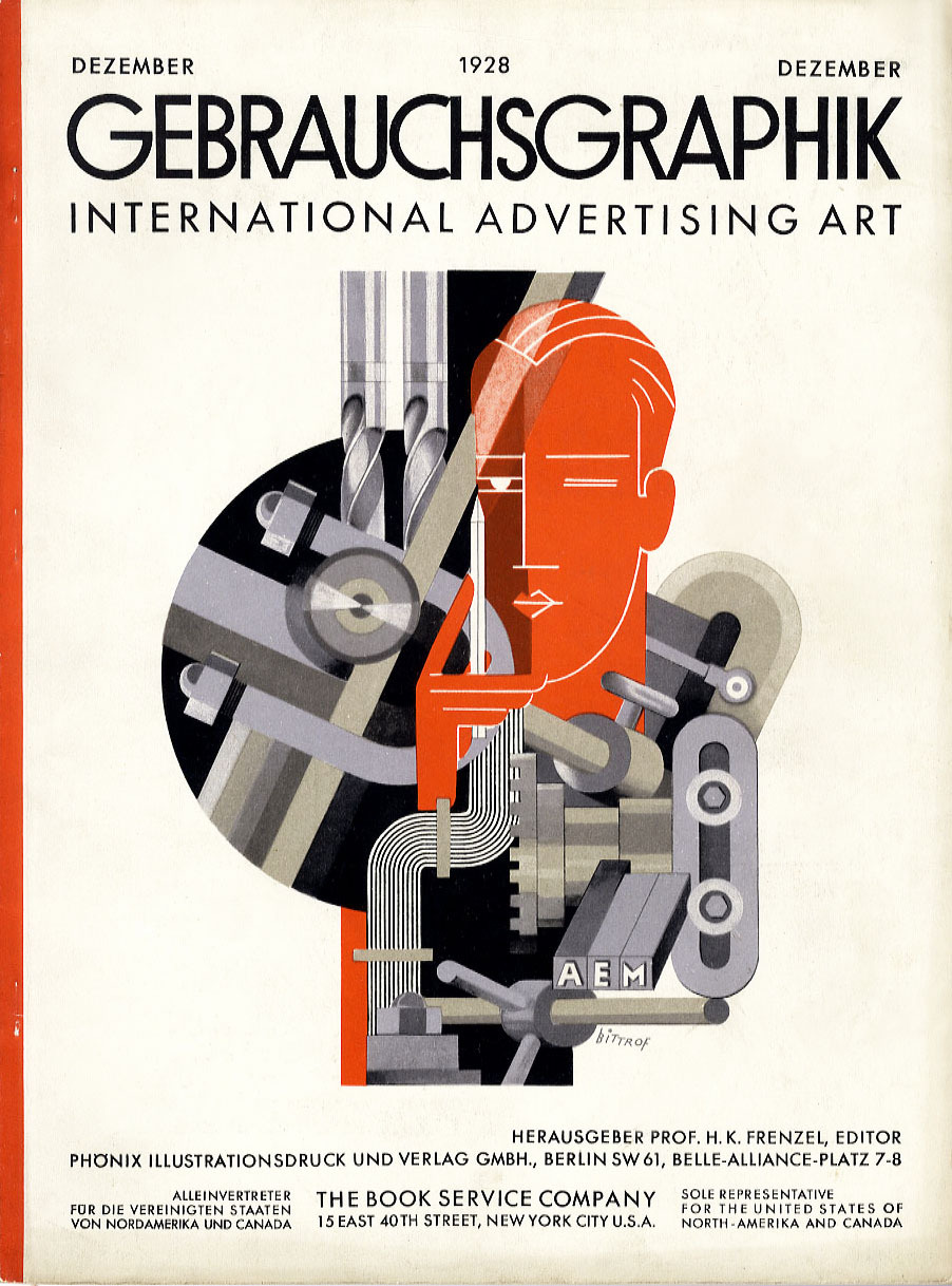 design-is-fine:
“ Max Bittrof, cover design for Gebrauchsgraphik, International Advertising Art, 1928. Published by H. K. Frenzel, Berlin. More: designers-books
”