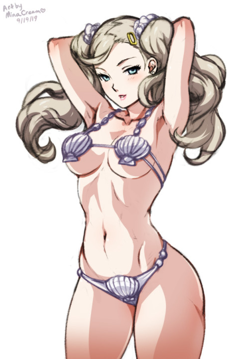 minacream:  #607 Ann Takamaki - Seashell Bikini (Persona 5)(Bikini costume swap with   Juliet Starling)Commission meSupport me on Patreon