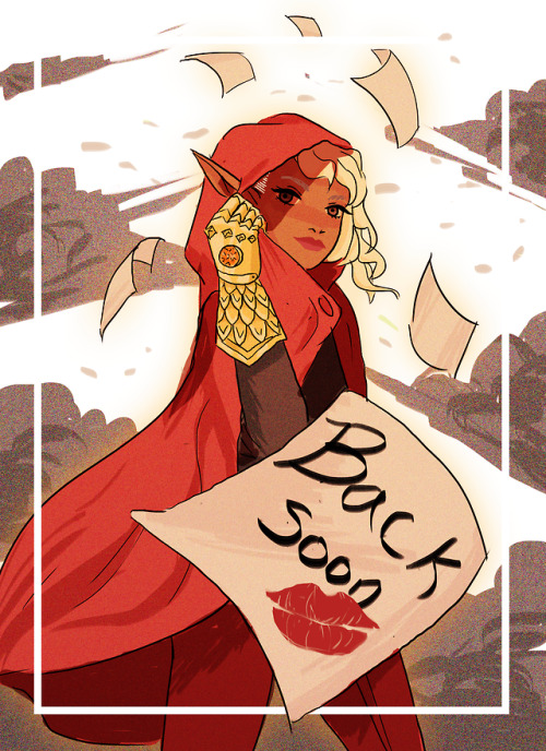 drawingtrashcan: desferal: a promise left unfulfilled image description: a drawing of Lup in front o